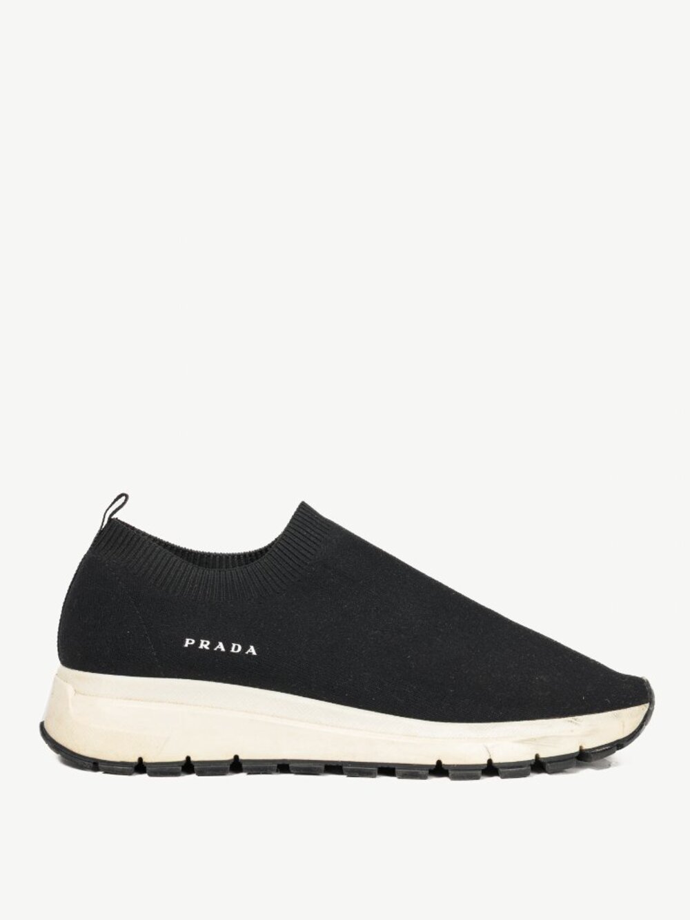 Prada Black Knit Slip-On Sock Sneakers